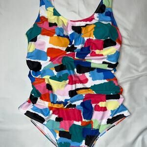 Multi coloured one piece swimsuit swimwear womans Size: 16w